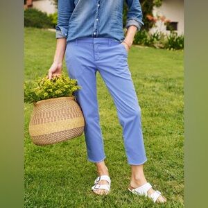 Frank & Eileen • Wicklow Pants Italian Chino Cropped Cotton Twill Periwinkle